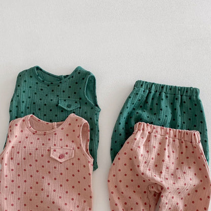 【BABY&KID】夏新作シンプルドットセットアップSK104620