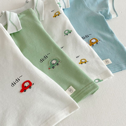【BABY&KID】夏新作 車柄POLOシャツSK062323