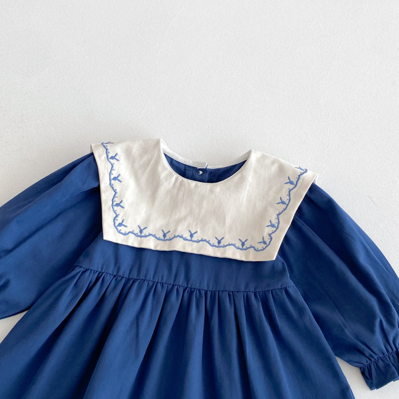 【BABY&KID】レースラペル刺繍ワンピースSK011018