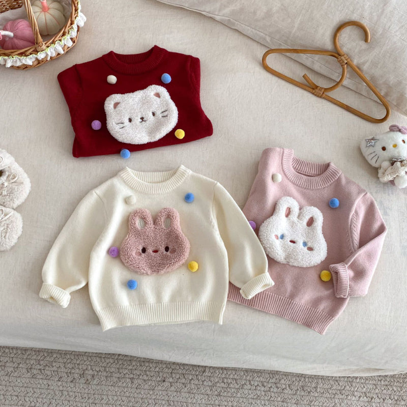 【BABY&KID】冬新作ぽんぽん付きニットセーターSK102534