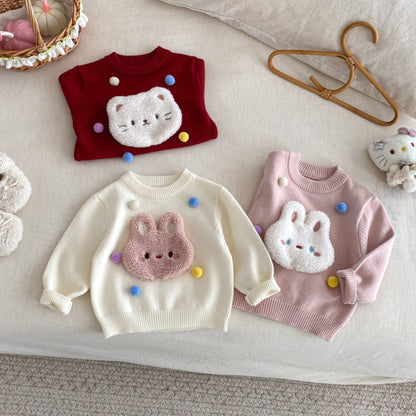 【BABY&KID】冬新作ぽんぽん付きニットセーターSK102534