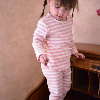 【BABY&KID】北欧風長袖ボーダーセットアップSK101330