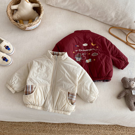 【BABY&KID】冬新作刺繍カートゥーンリバーシブルコートSK102524