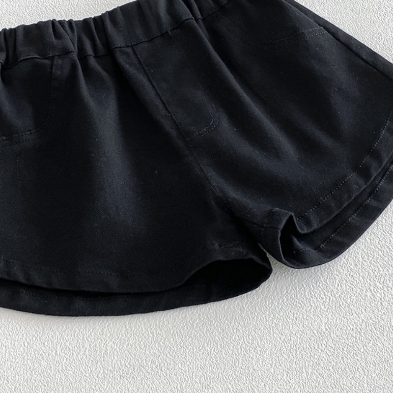 【BABY】夏新作ドットノースリーブシャツ、ブラックショートパンツSK104524