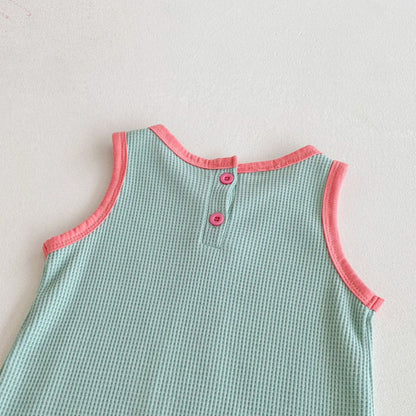 【BABY】キャラクターサロペット＆ボーダーTシャツSK092521