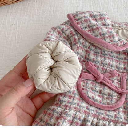 【BABY】冬新作チェック柄ウール中綿コートSK102722