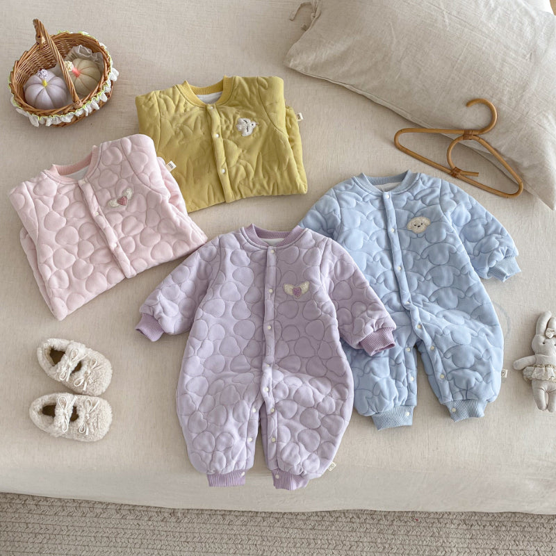 【BABY】冬新作マカロンカラー刺繍カバーオールSK102910