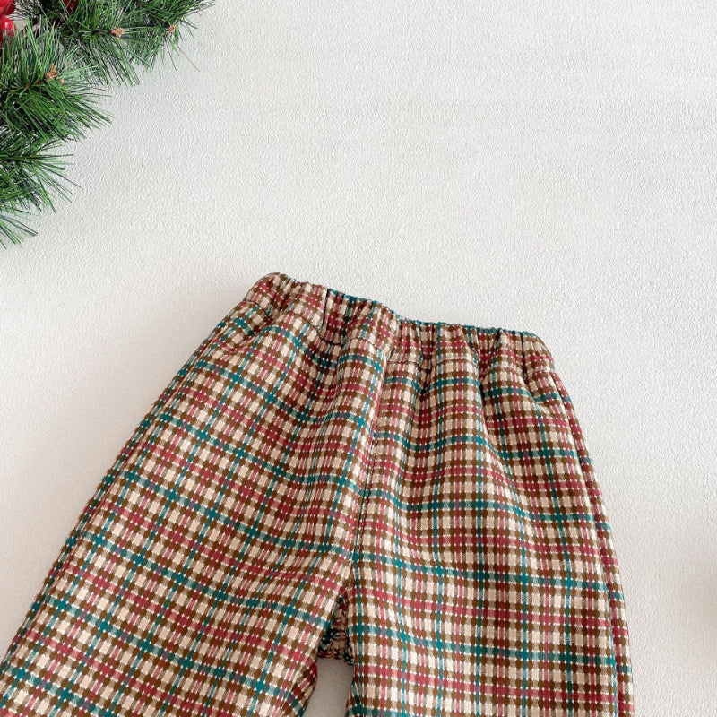 【BABY&KID】冬新作韓国風チェックあったかパンツSK103018