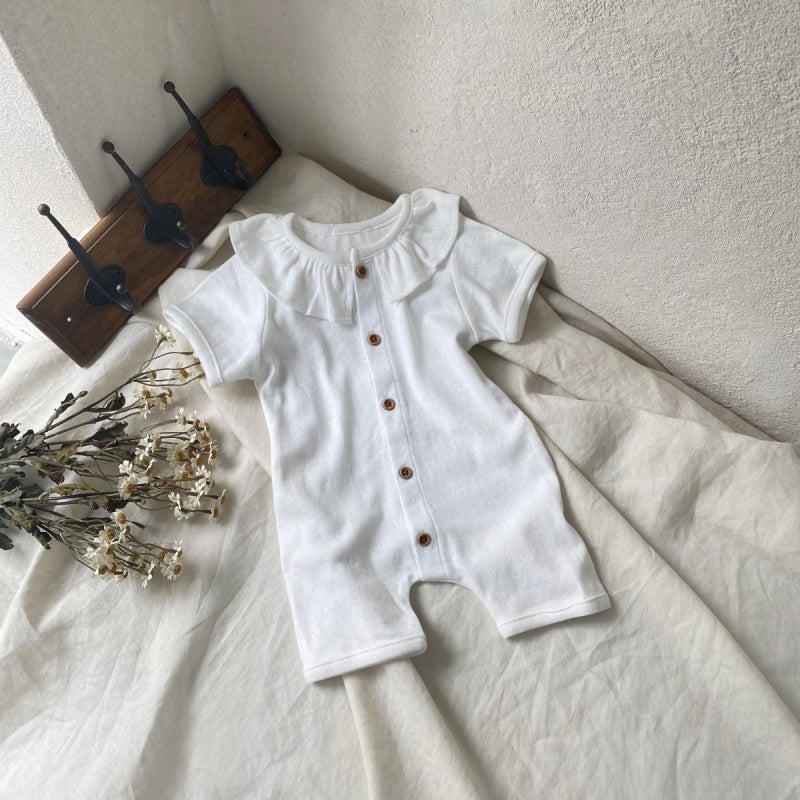 【BABY】夏新作 ハートフリルカラーロンパースSK080218