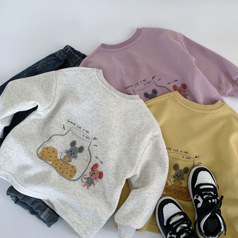 【BABY&KID】小鼠チーズプリントスウェットシャツSK100533