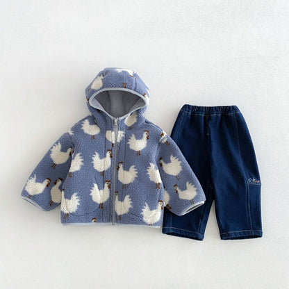 【BABY&KID】冬新作カートゥーン裏起毛ジャケットSK108517