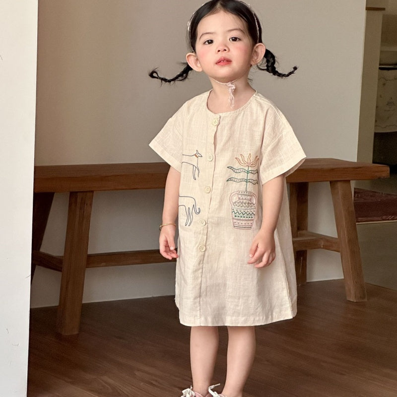 【BABY&KID】夏新作刺繍セットアップ、ワンピースSK104722