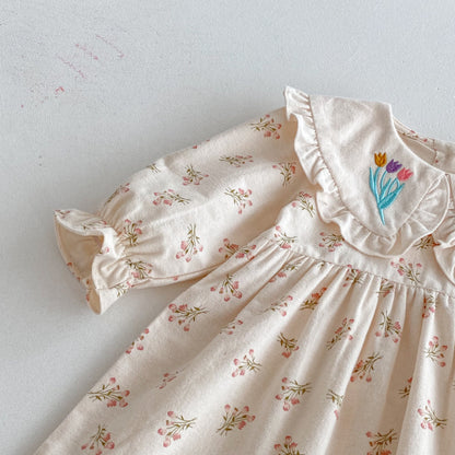【BABY&KID】アプリコット小花柄ワンピースSK011019