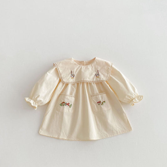 【BABY&KID】Carton Bunny Embroidered Dress SK011022
