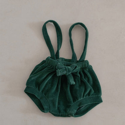 【BABY】韓国風ベロアサロペット、帽子SK102819