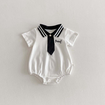 【BABY】夏新作 POLO刺繍ネクタイロンパースSK062718