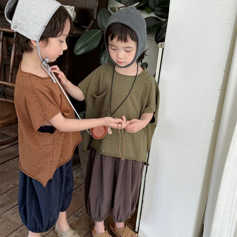 【BABY&KID】夏新作 切りっぱなし半袖TシャツSK080507