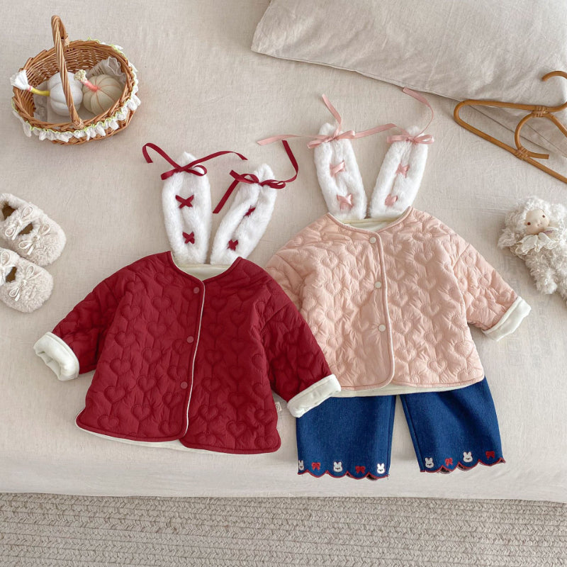 【BABY&KID】冬新作大きな耳付き中綿アウターSK102522