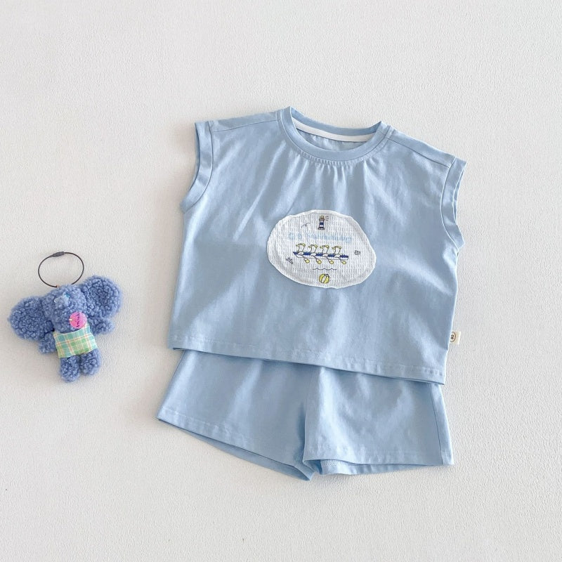 【BABY&KID】夏新作ワッペンセットアップSK105517