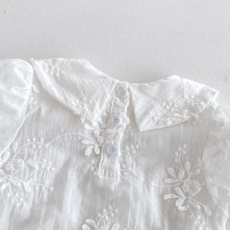 【BABY】夏新作 フラワー刺繍ロンパース、カーディガンSK072313