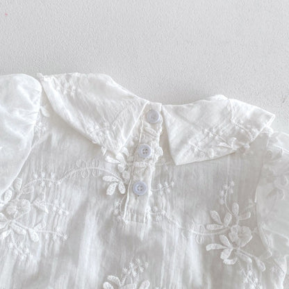 【BABY】夏新作 フラワー刺繍ロンパース、カーディガンSK072313