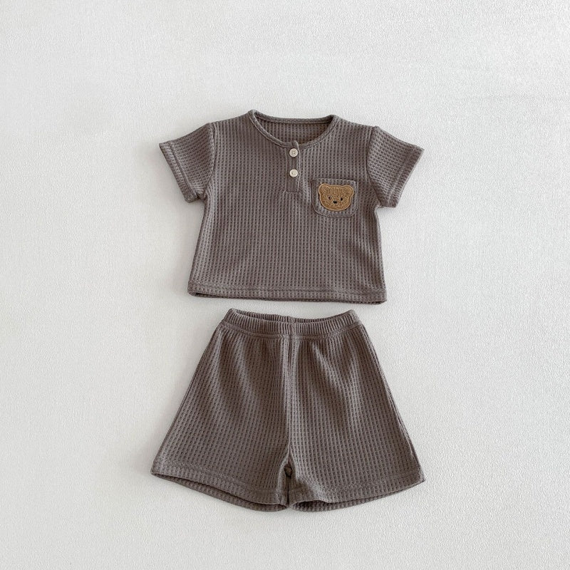 【BABY&KID】夏新作ワッフルくまセットアップSK105019