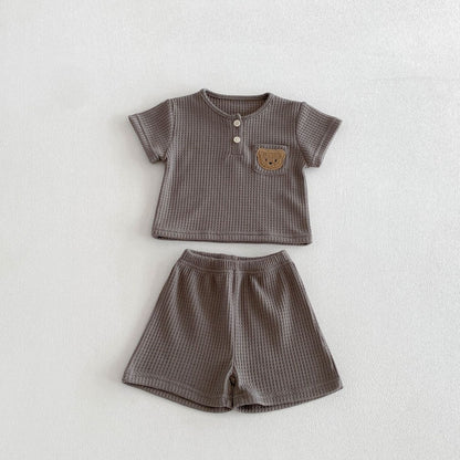 【BABY&KID】夏新作ワッフルくまセットアップSK105019
