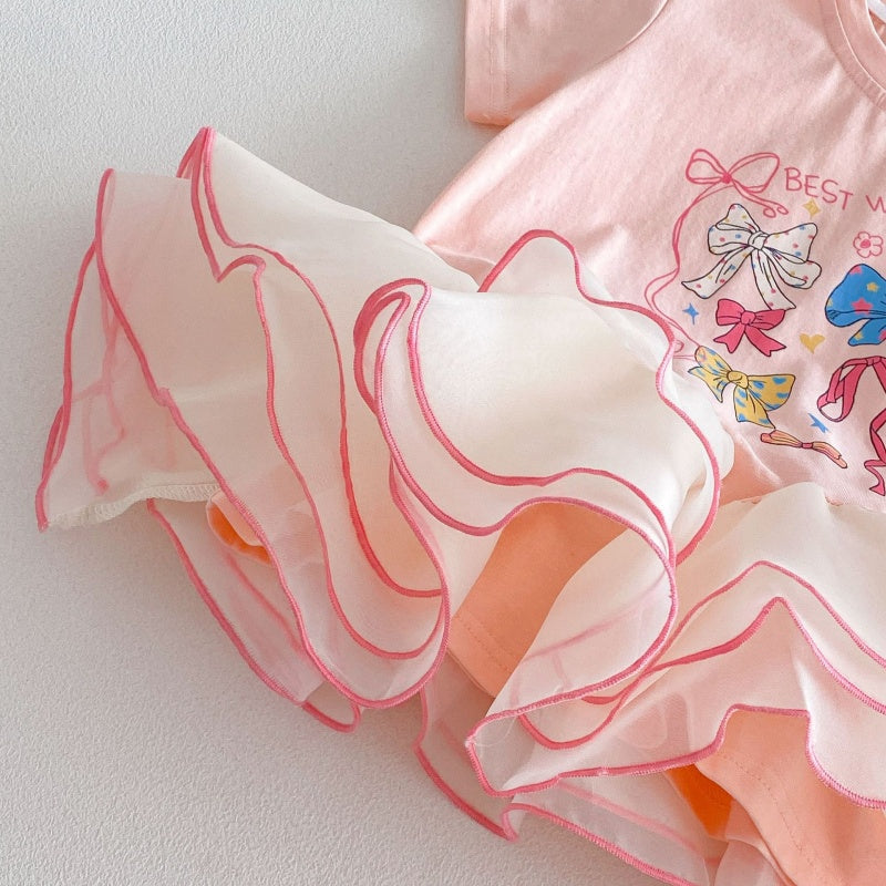 【BABY&KID】夏新作プリントチュールワンピースSK105520