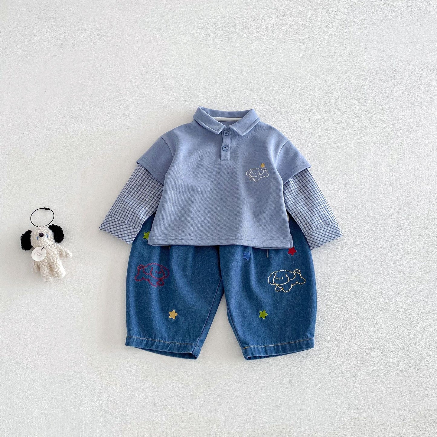 【BABY&KID】カートゥーン重ね着風ポロシャツSK103514