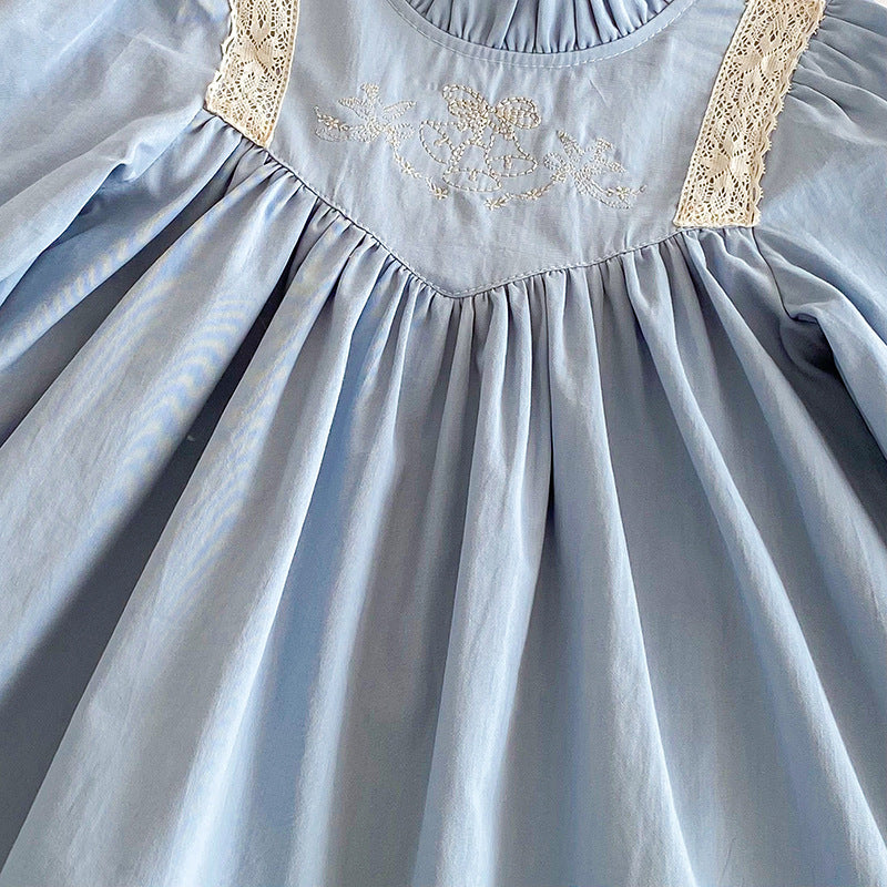 【姉妹服】フリル襟刺繍ロンパース、ワンピースSK101131