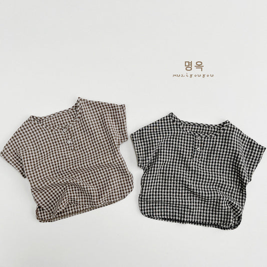 【BABY&KID】夏新作 韓国風チェックシャツSK080816