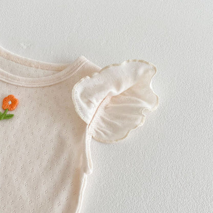 【BABY】夏新作 花柄キャミロンパース、小花レースTシャツSK070126