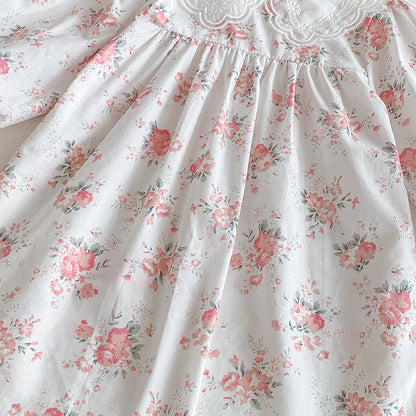 【姉妹服】ナチュラル花柄ロンパース、ワンピースSK101119
