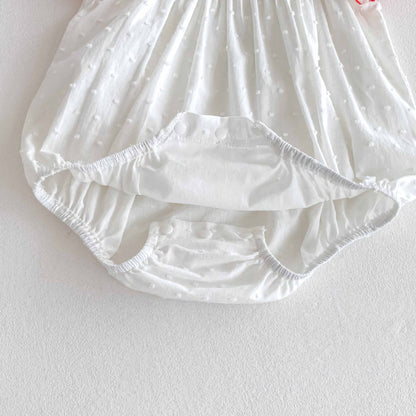 【BABY】夏新作 いちご刺繍ロンパースSK090304