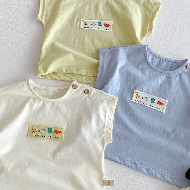 【BABY&KID】夏新作 恐竜刺繡カジュアルシャツSK072003