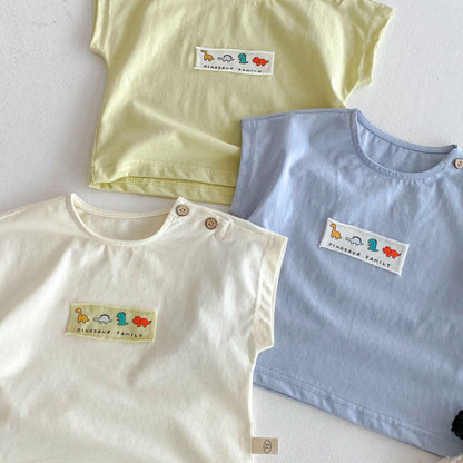 【BABY&KID】夏新作 恐竜刺繡カジュアルシャツSK072003