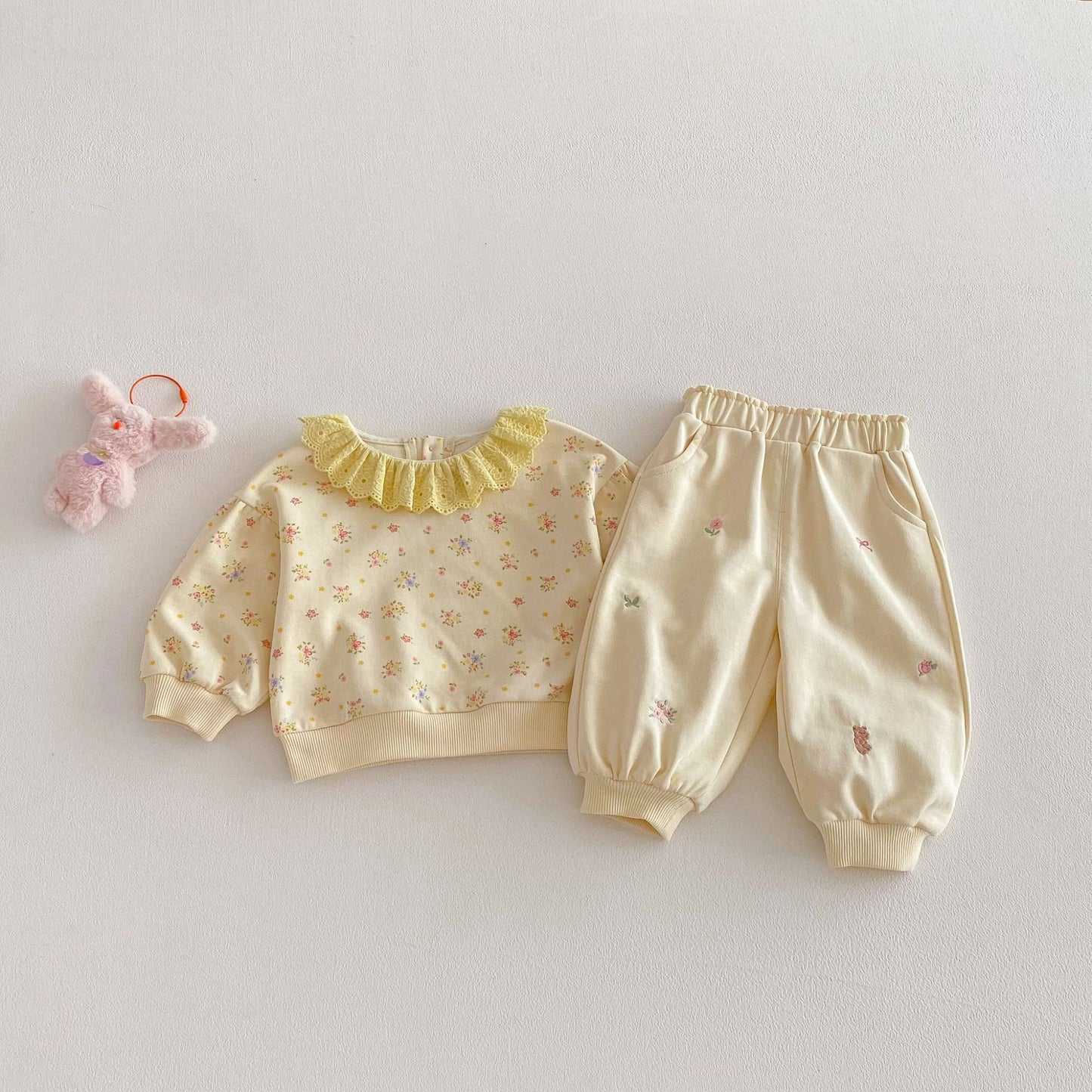 【BABY&KID】韓国風刺繍リラックスパンツSK103518