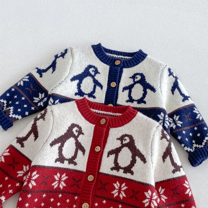 【BABY&KID】冬新作ペンギンニットカーディガンSK108504