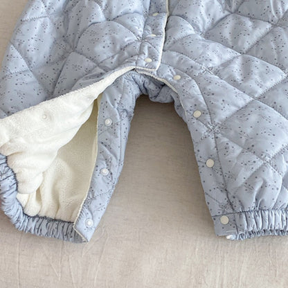 【BABY】冬新作小花柄蝶結び裏起毛カバーオールSK102704