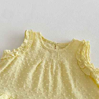 【BABY&KID】夏新作 無地ジャカードブラウス、デニムパンツSK105217