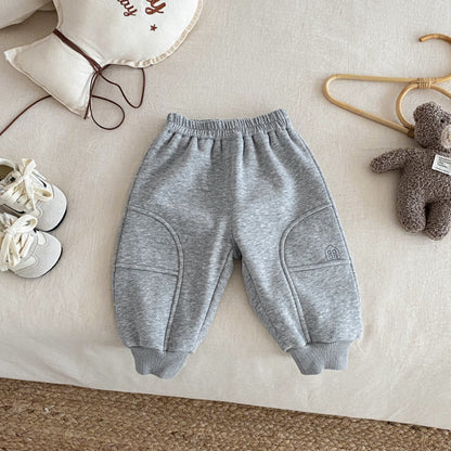 【BABY&KID】冬新作おうち刺繍裏起毛パンツSK102525