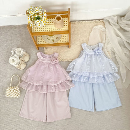 【BABY&KID】夏新作刺繍チュールセットアップSK106505