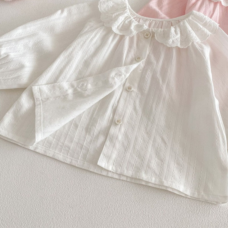 【BABY&KID】娃娃襟ブラウス、ピンクサロペットSK104317