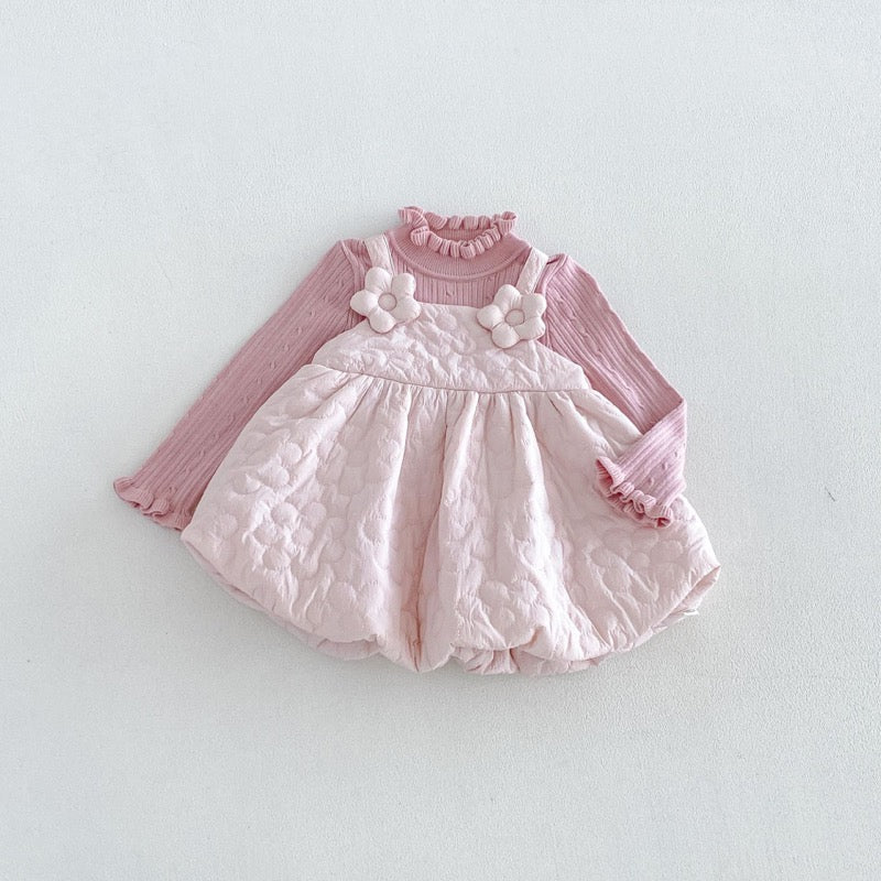 【BABY&KID】冬新作厚手フラワーワンピース、ハイネックニットSK107725