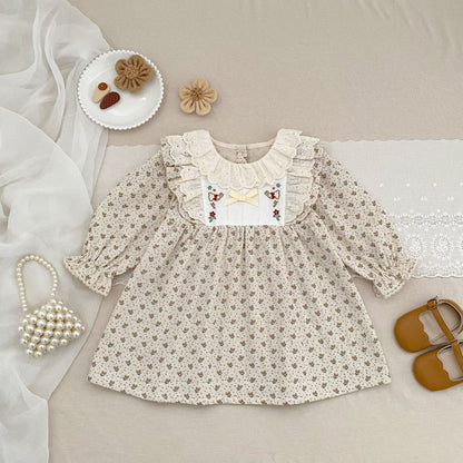 【BABY&KID】フレンチ小花柄ロンパース、ワンピースSK107917