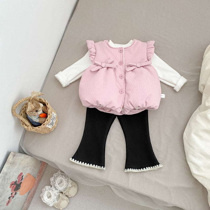 【BABY&KID】冬新作蝶結び裏起毛ベストSK102734