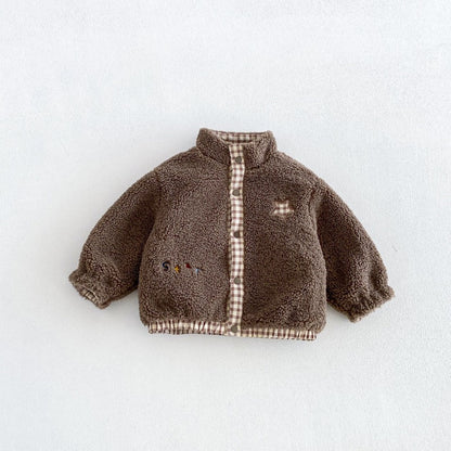 【BABY&KID】冬新作リバーシブル厚手ジャケット、折り返しパンツSK107715