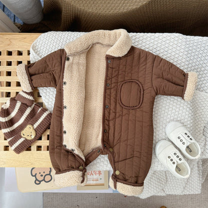 【BABY】冬新作 無地裏起毛カバーオールSK102415