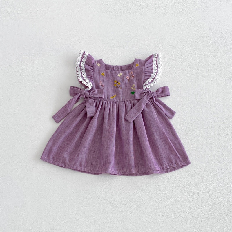 【BABY&KID】夏新作花刺繍ワンピースSK105021