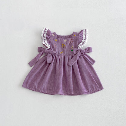 【BABY&KID】夏新作花刺繍ワンピースSK105021